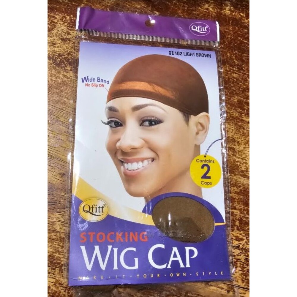 [1 PACK ] QFITT Stocking Wig Cap Light Brown #102 -  Set of 2 M&M Headgear NWT
